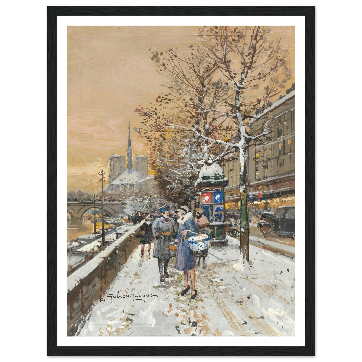 An assignation along the Seine Art Print | Eugene Galien Laloue-Quipham Collections