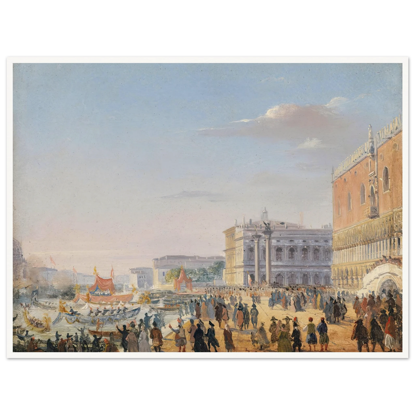 Ankunft Franz Joseph und Elisabeth in Venedig Art Print | Ippolito Caffi-Quipham Collections