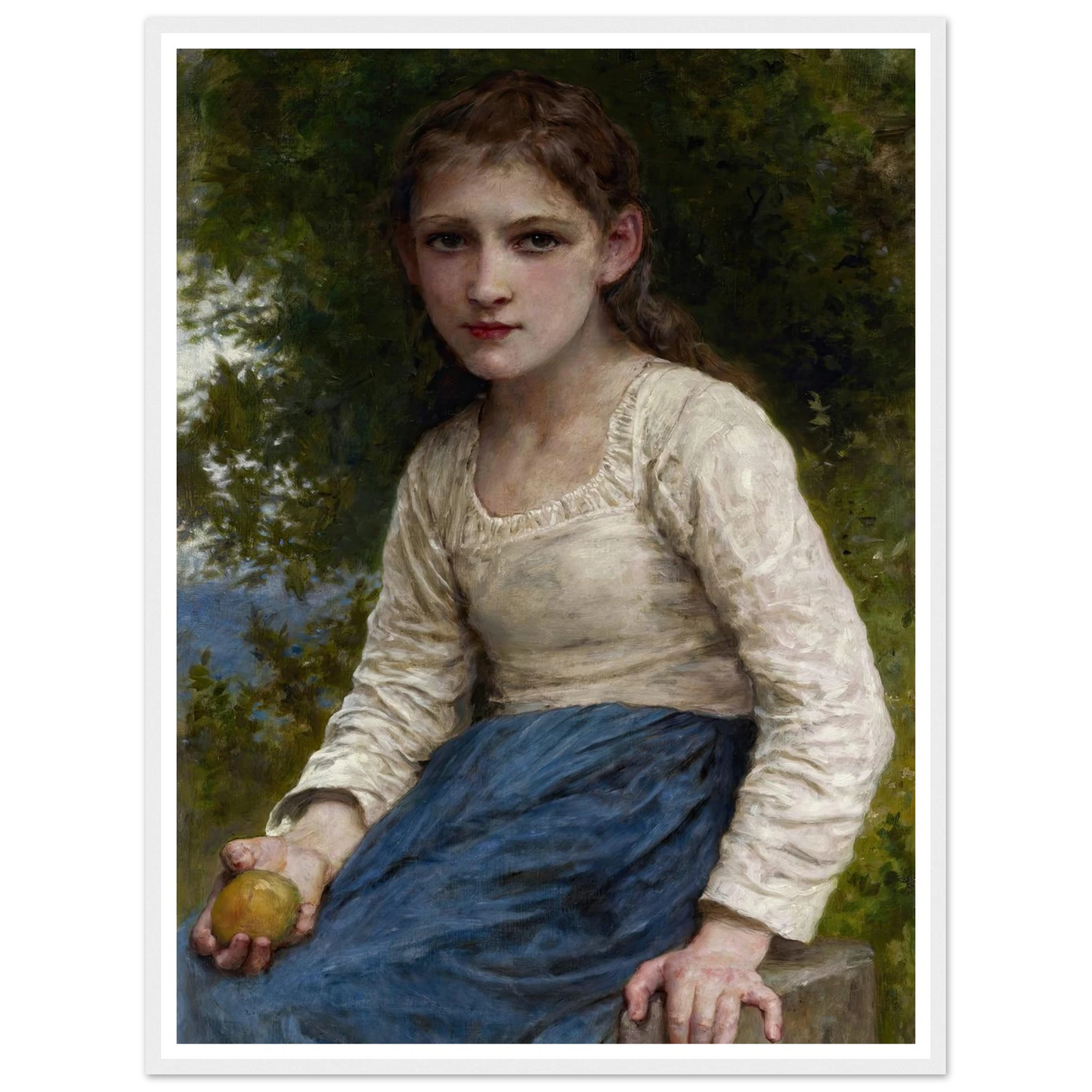 Girl with an Apple (1905) Art Print | William Bouguereau-Quipham Collections