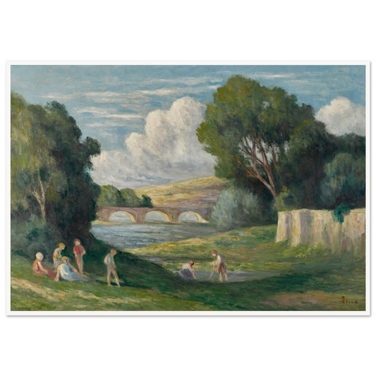Rolleboise, baigneurs près du bras de Seine (1930) Art Print | Maximilien Luce-Quipham Collections