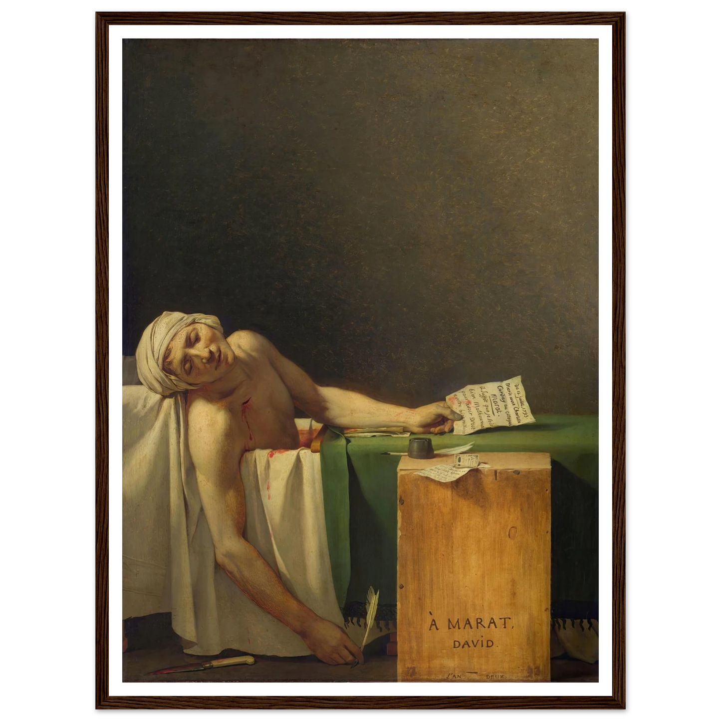 Marat Assassinated (1793) Art Print | Jacques Louis David-Quipham Collections