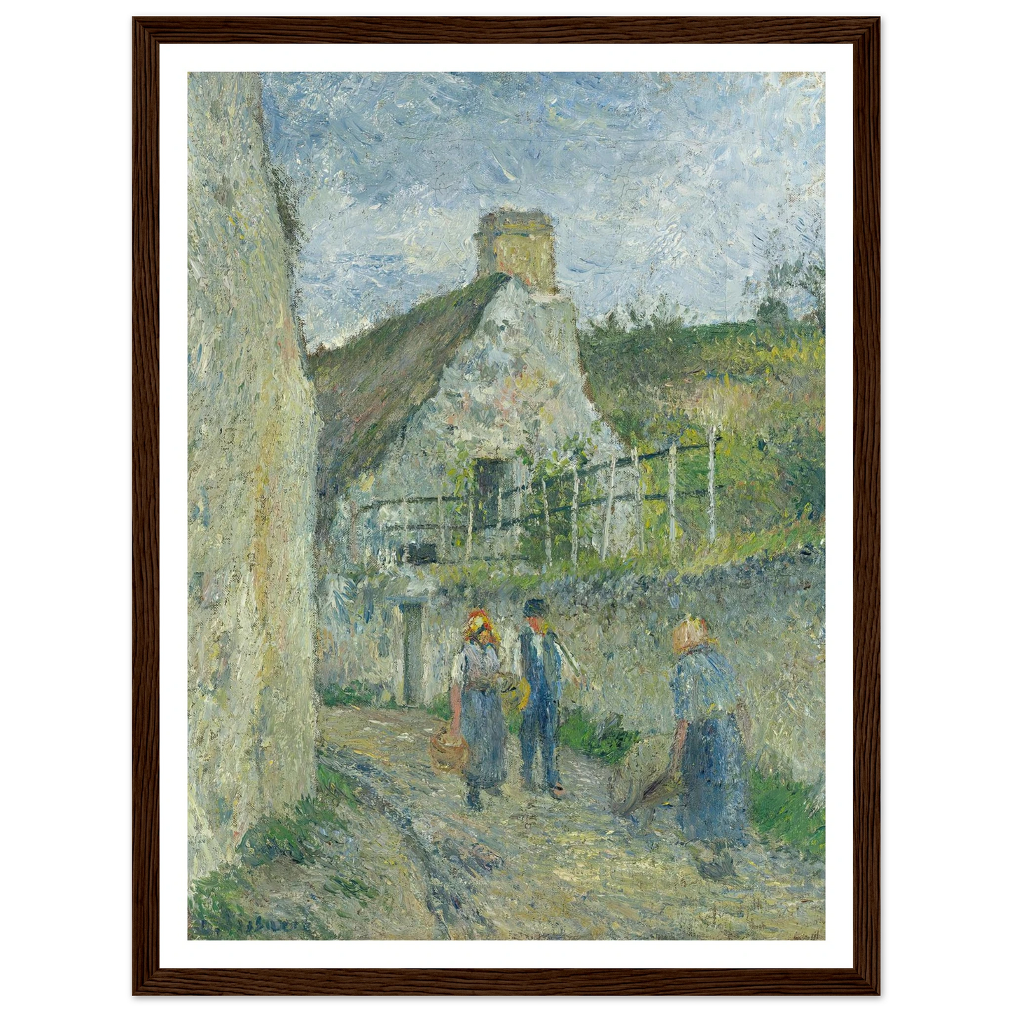 Rue Des Roches Au Valhermeil, Auvers Sur Oise (1880) Art Print | Camille Pissarro-Quipham Collections
