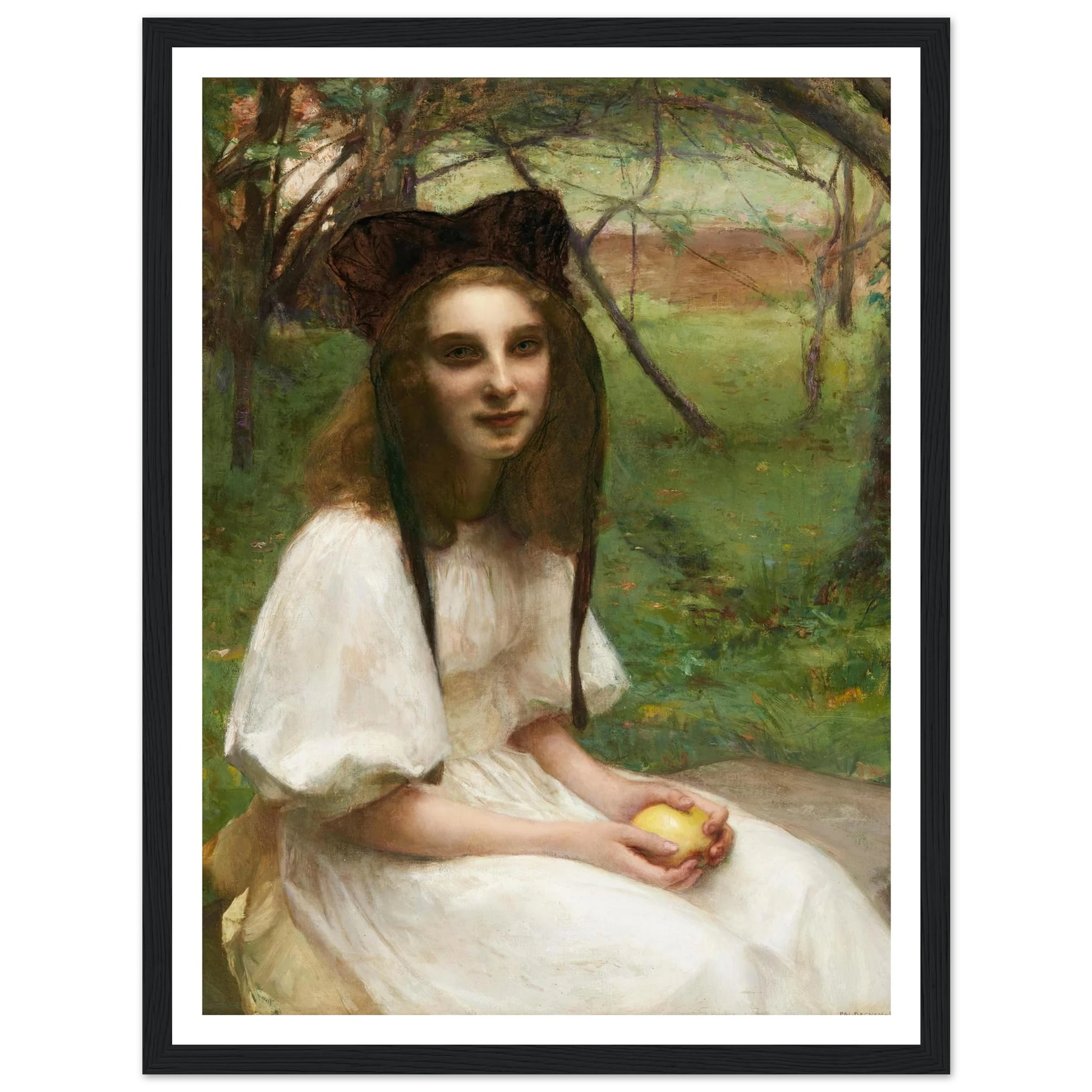 A portrait of a girl in a white dress Art Print | Pascal Adolphe Jean Dagnan Bouveret-Quipham Collections