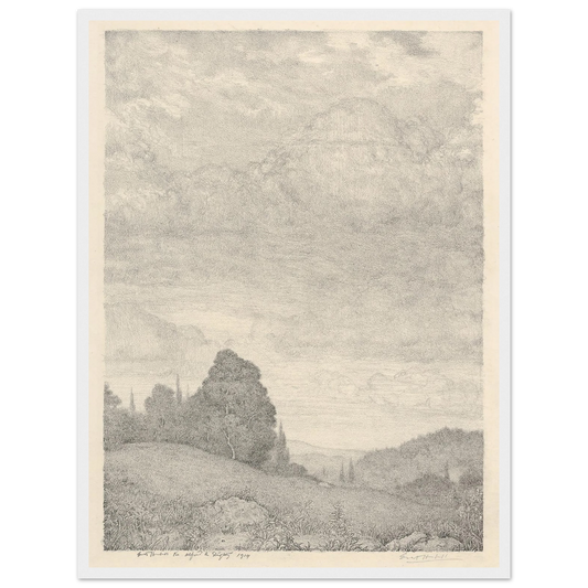 Landscape (1909) Art Print | Ernest Haskell - Framed Poster - 30x40 cm / 12x16″ - Black frame