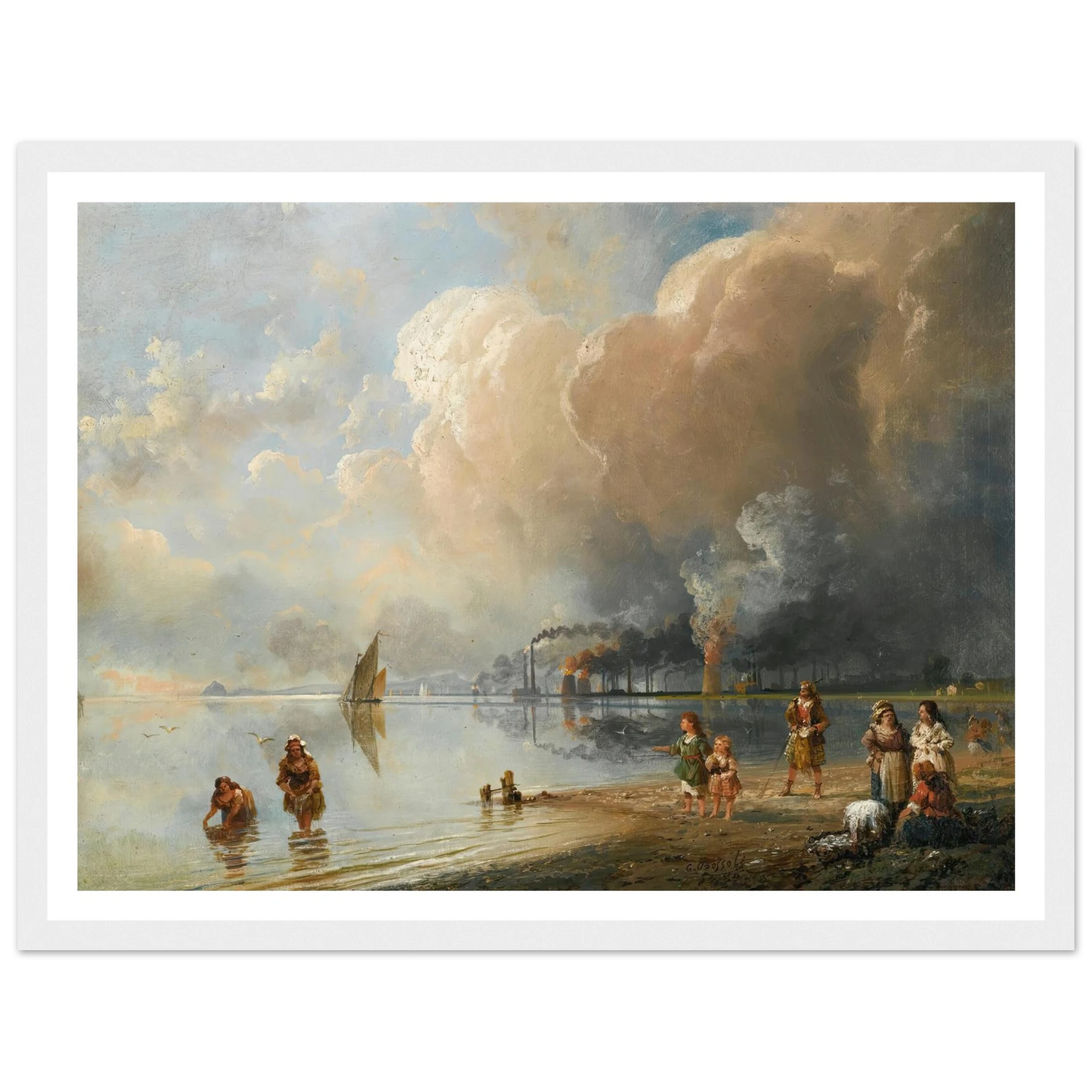 On the banks of the forth, Edinburgh Art Print | Carlo Bossoli-Quipham Collections