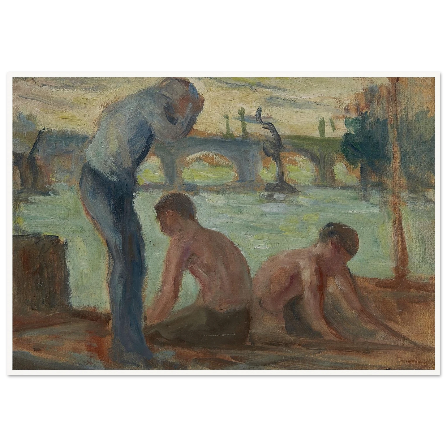 Personnages en bord de Seine Art Print | Maximilien Luce-Quipham Collections