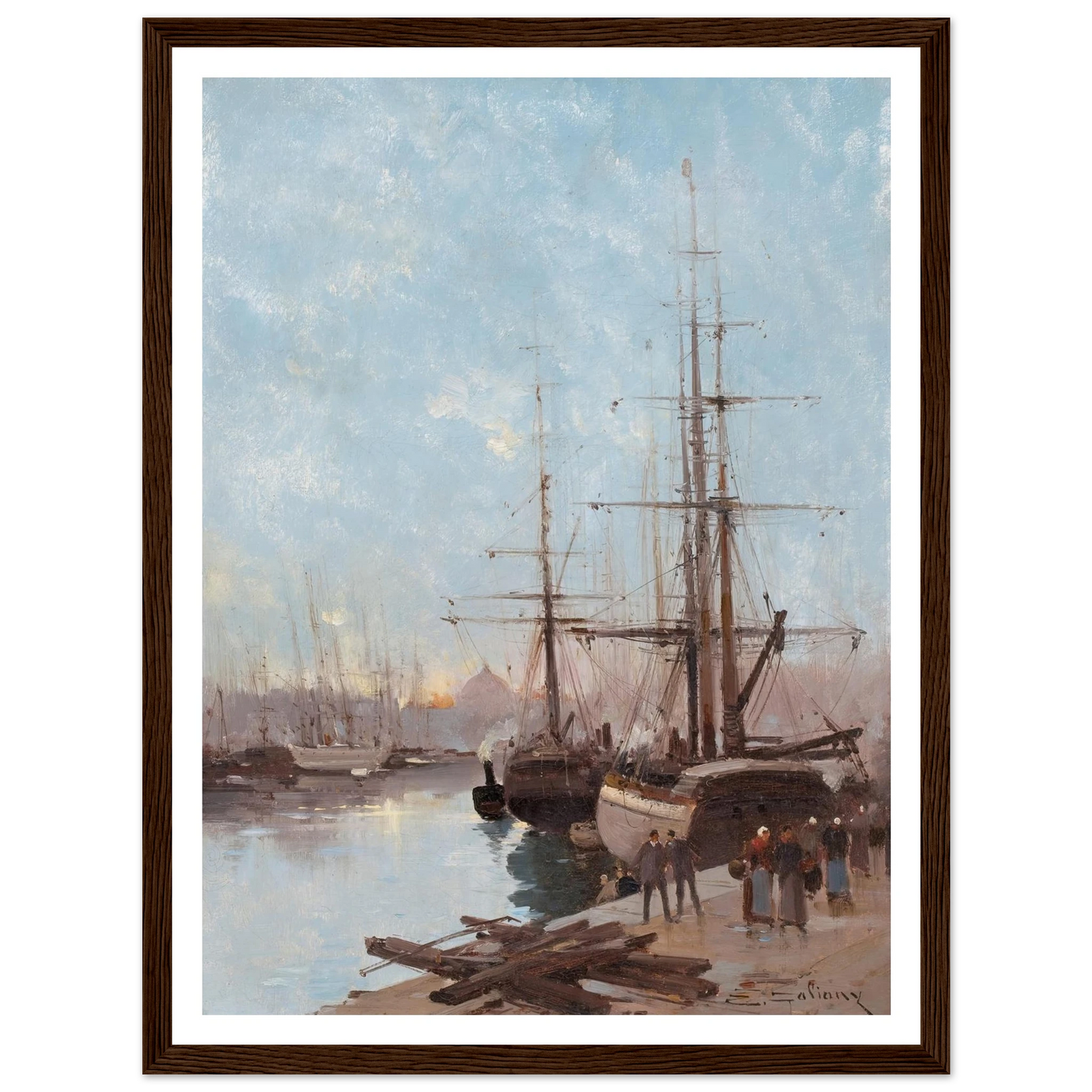 Harbor Scene Art Print | Eugene Galien Laloue-Quipham Collections