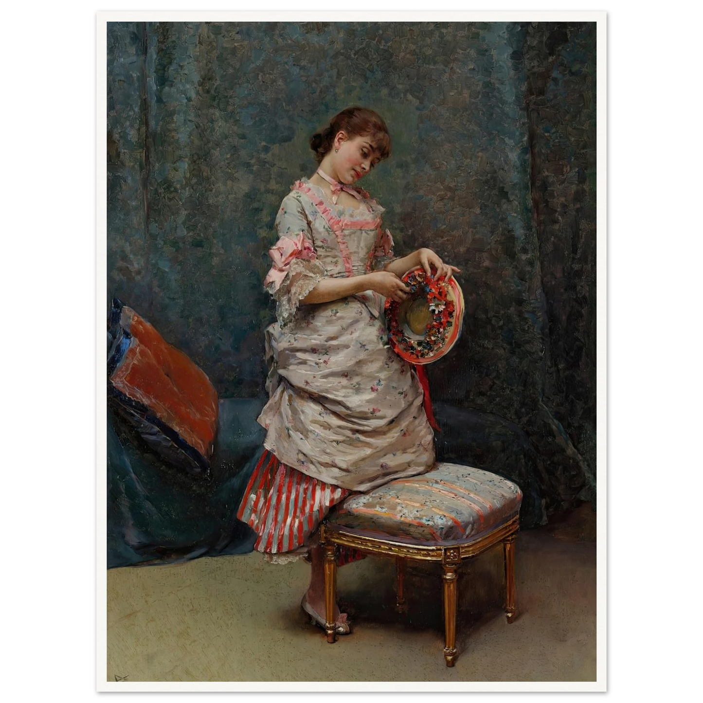 Aline Holding a Hat Art Print | Raimundo de Madrazo y Garreta-Quipham Collections