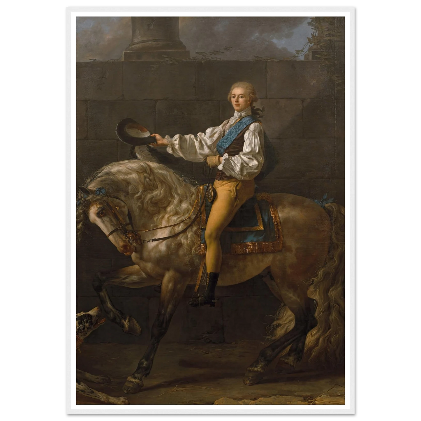 Equestrian portrait of Stanisław Kostka Potocki (1781) Art Print | Jacques Louis David-Quipham Collections