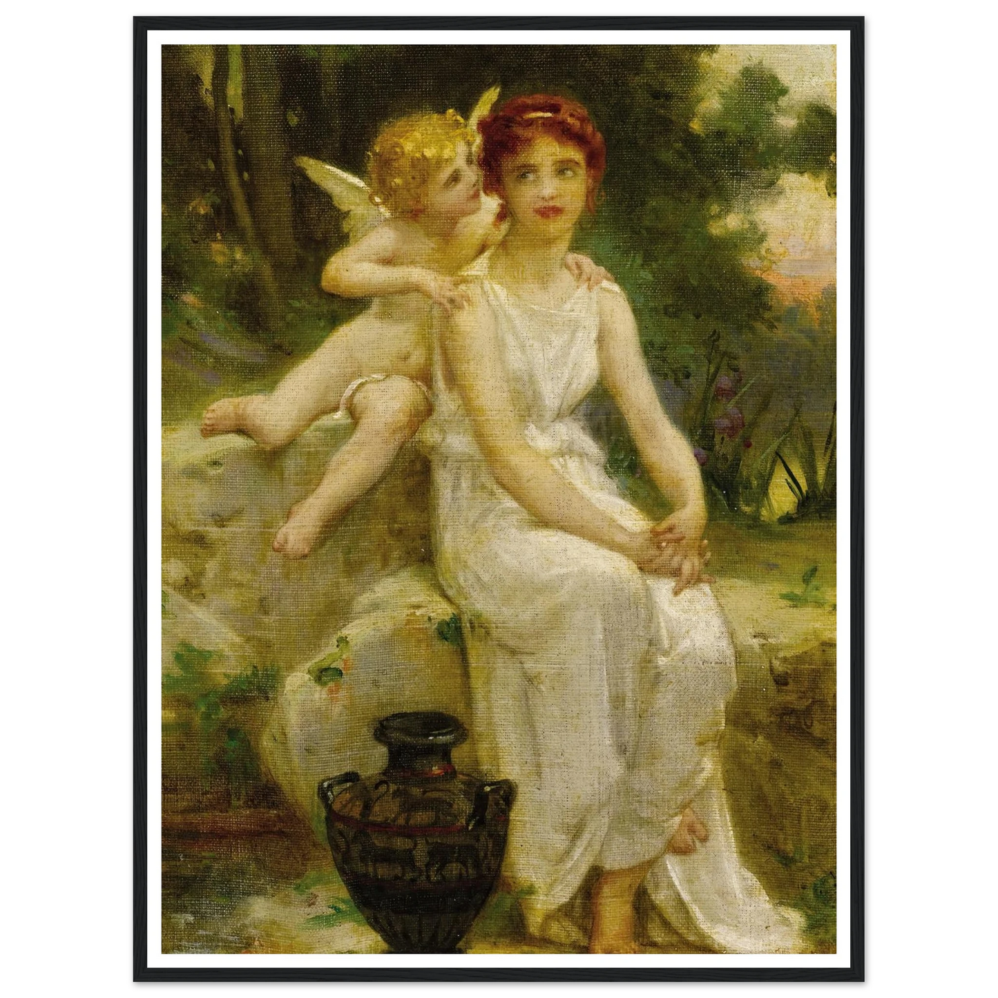 Cupid Whispering to a Young Maiden Art Print | Guillaume Seignac-Quipham Collections