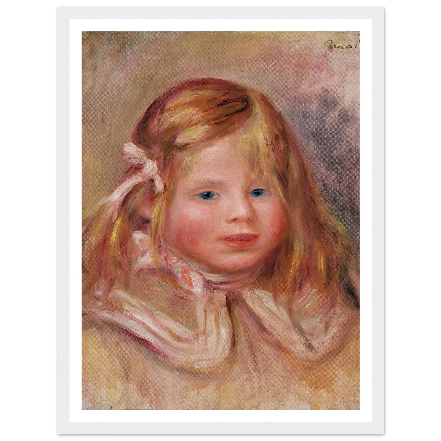 Coco au ruban rose (circa 1905) Art Print | Pierre Auguste Renoir-Quipham Collections
