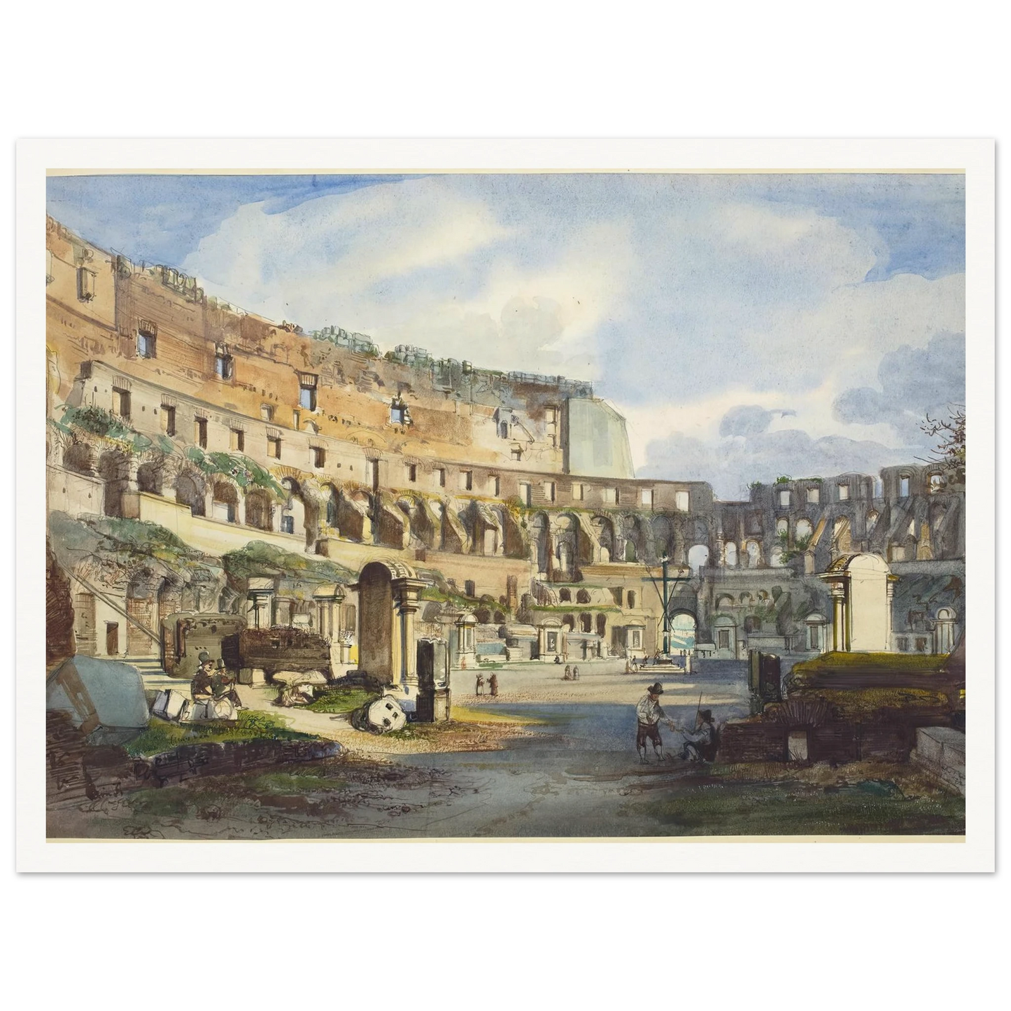 Interior of the Colosseum Art Print | Ippolito Caffi-Quipham Collections