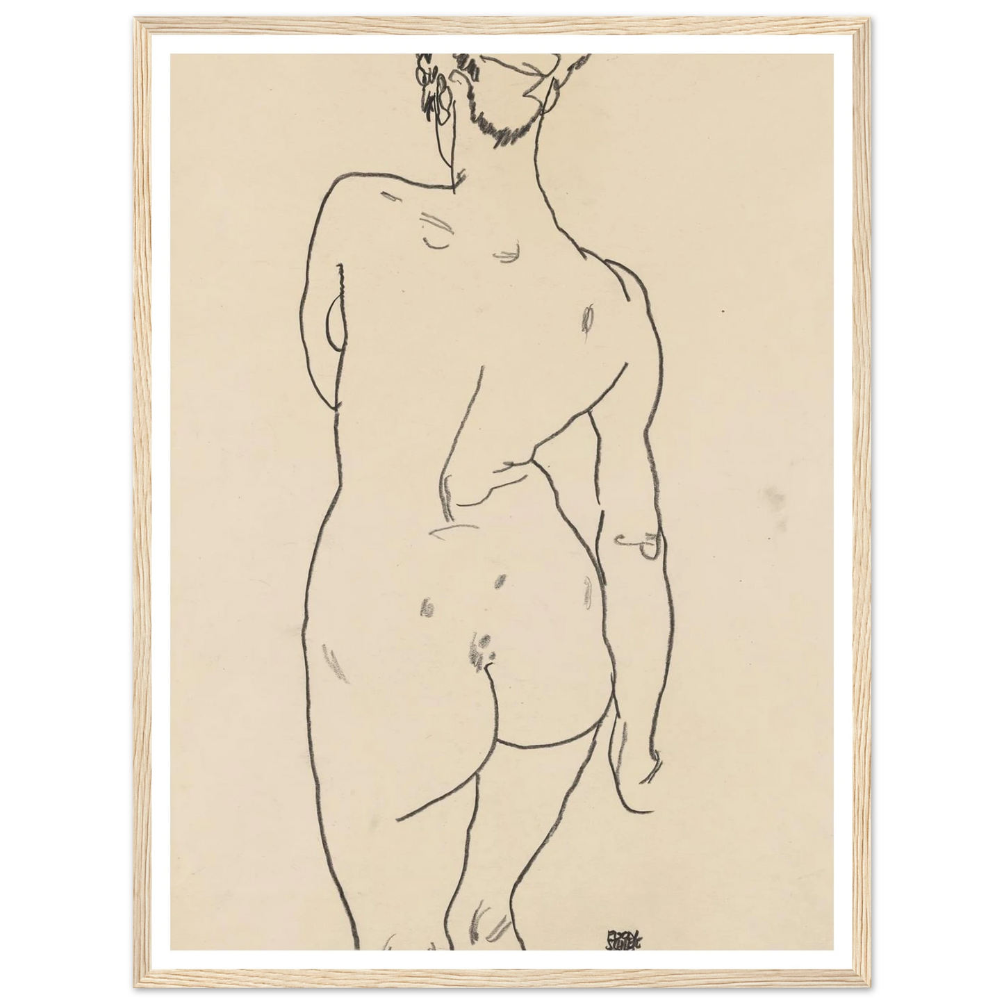 Weiblicher Rückenakt (1998) Art Print | Egon Schiele-Quipham Collections