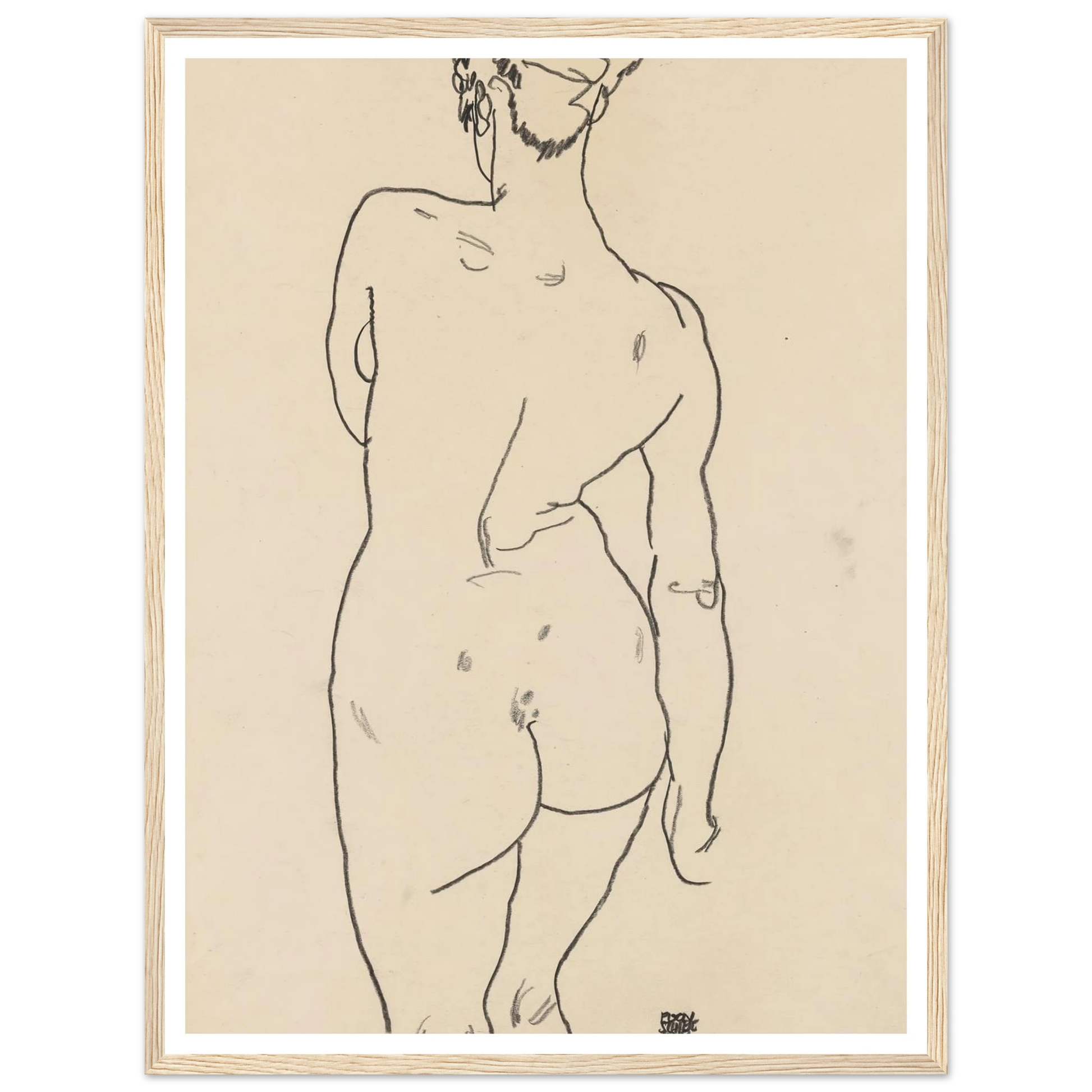 Weiblicher Rückenakt (1998) Art Print | Egon Schiele-Quipham Collections