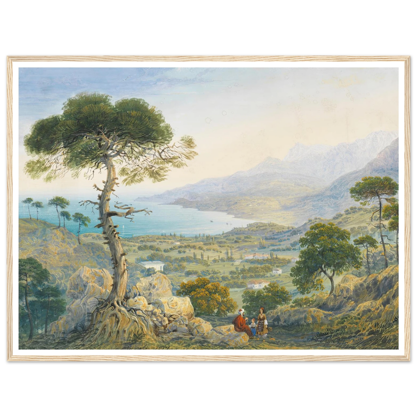Krimlandschaft mit Meeresbucht (1844) Art Print | Carlo Bossoli-Quipham Collections