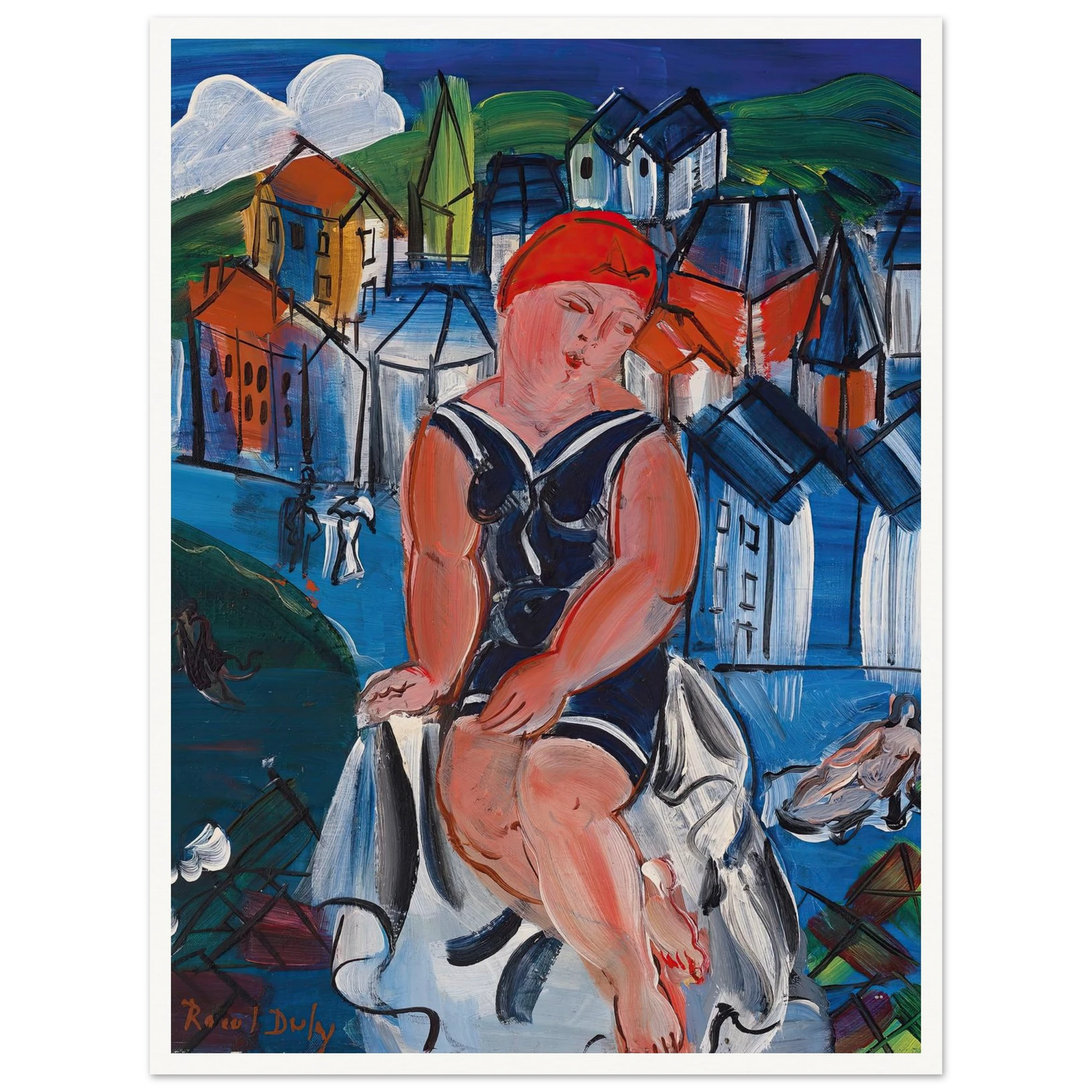 Petite baigneuse à Sainte-Adresse Art Print | Raoul Dufy-Quipham Collections