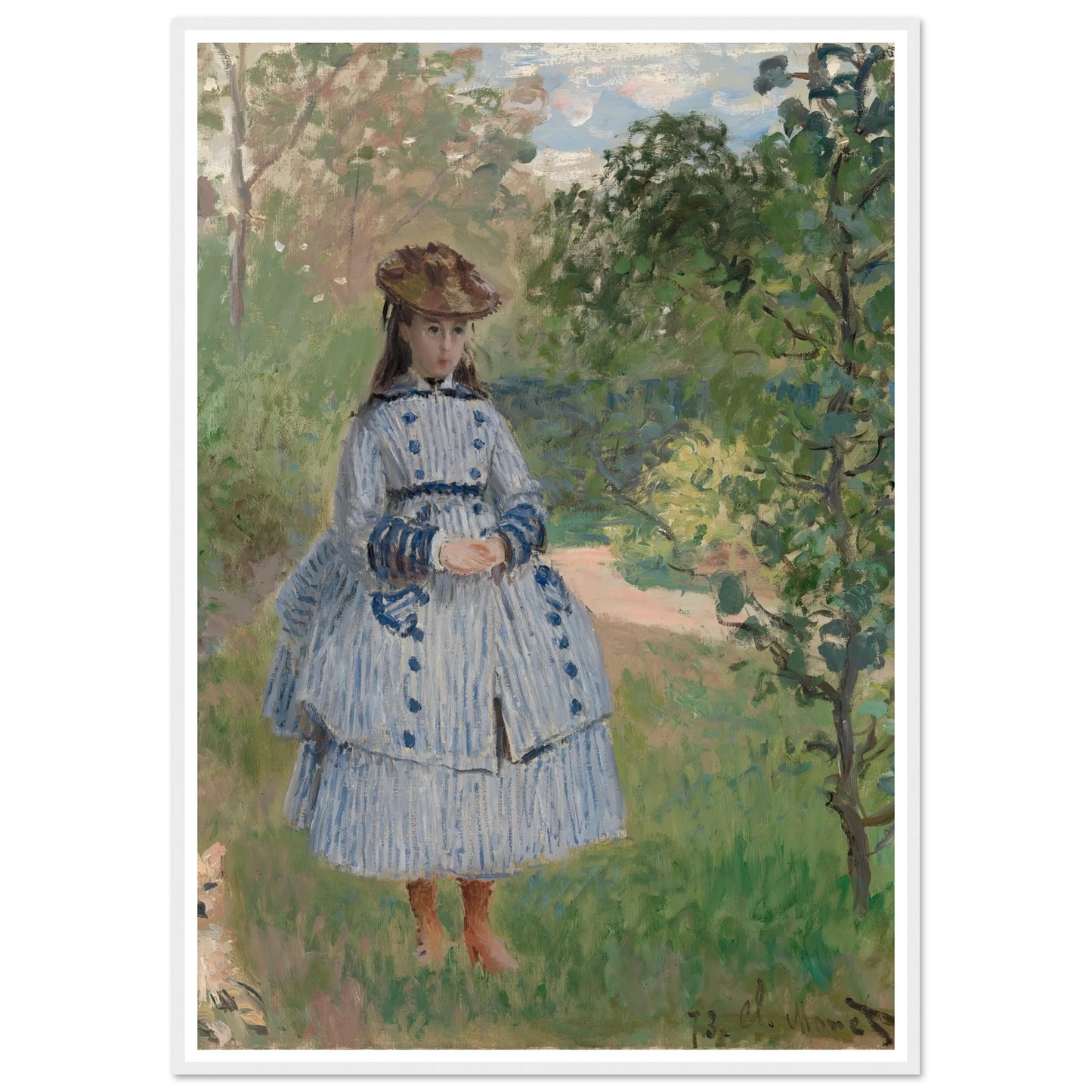 Girl with Dog (1873) Art Print | Claude Monet-Quipham Collections