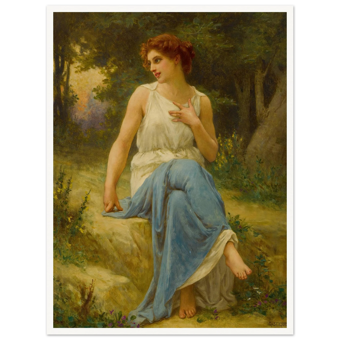 Portrait Of A Seated Woman Art Print | Guillaume Seignac-Quipham Collections
