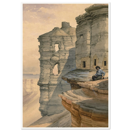 Cliff Houses On The Rio Mancos, Colorado (1878) Art Print | William Henry Holmes-Quipham Collections