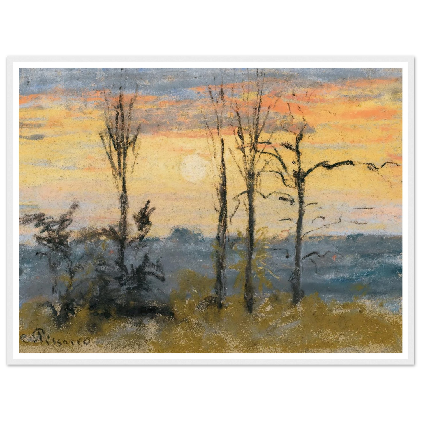 Coucher De Soleil Art Print | Camille Pissarro-Quipham Collections