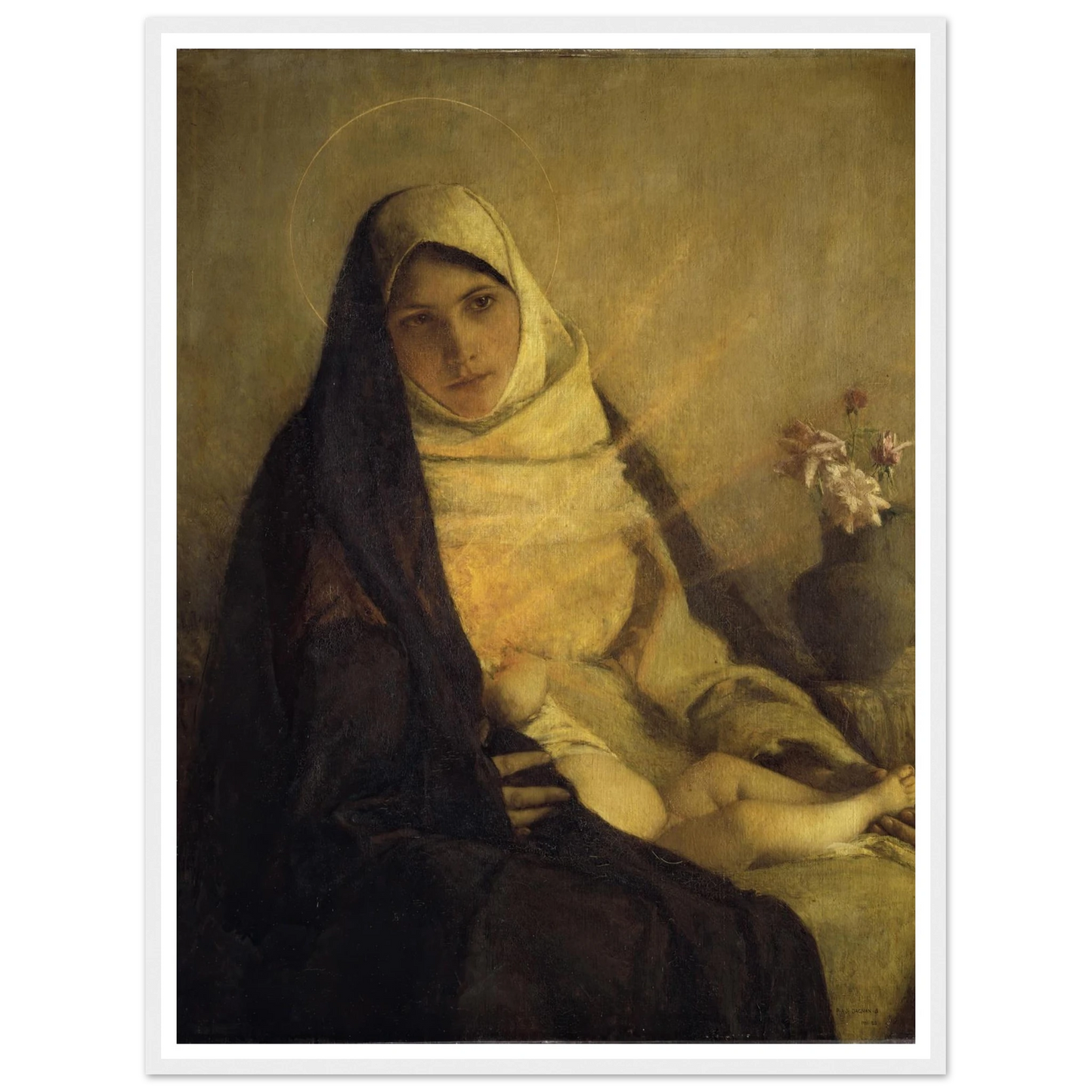 Madonna of the Rose (1885) Art Print | Pascal Adolphe Jean Dagnan Bouveret-Quipham Collections