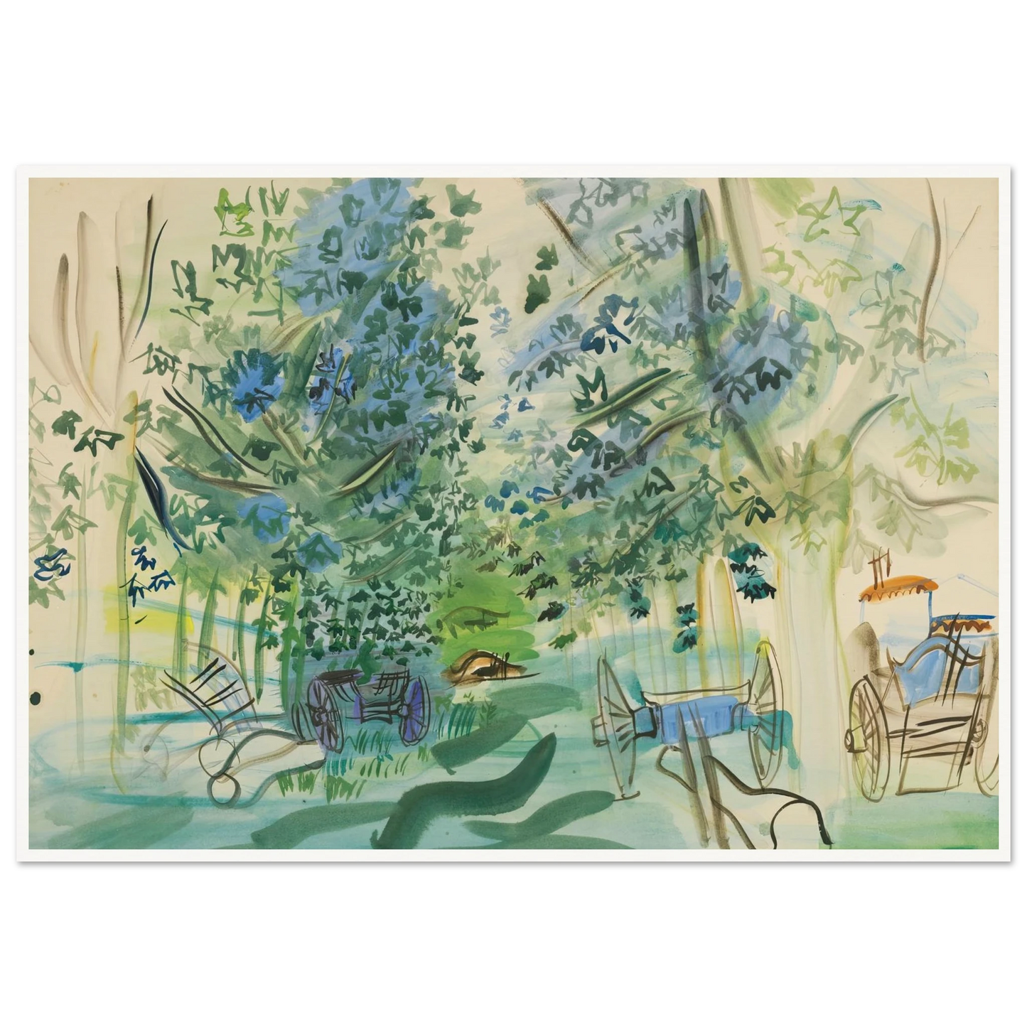 Les charrettes à Montsaunès Art Print | Raoul Dufy-Quipham Collections