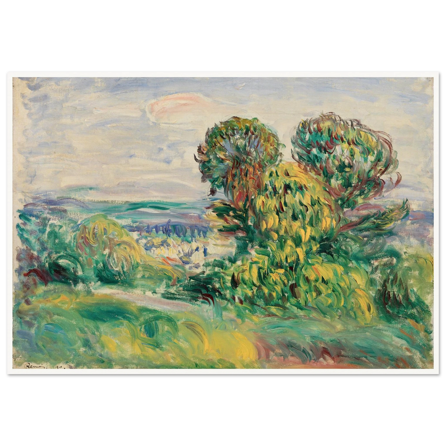 Landscape (1890) Art Print | Pierre Auguste Renoir-Quipham Collections