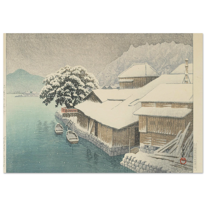 Ishinomaki no bosetsu (Evening Snow at Ishinomaki) (1935) Art Print | Kawase Hasui-Quipham Collections