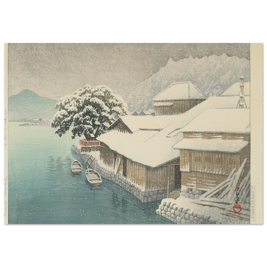 Ishinomaki no bosetsu (Evening Snow at Ishinomaki) (1935) Art Print | Kawase Hasui-Quipham Collections