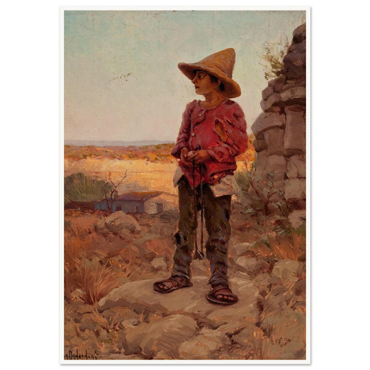 Goat Herder at the San Antonio Quarry (1909) Art Print | Julian Onderdonk-Quipham Collections