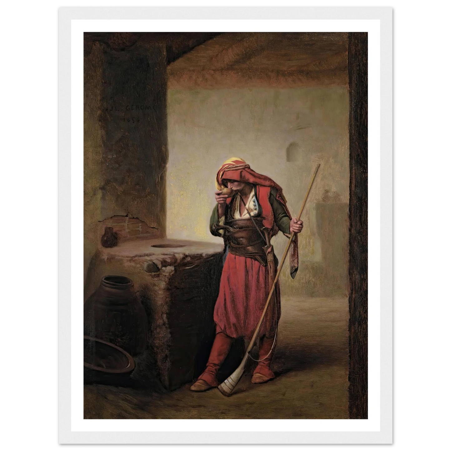 Arnaut Drinking (1856) Art Print | Jean Leon Gerome-Quipham Collections
