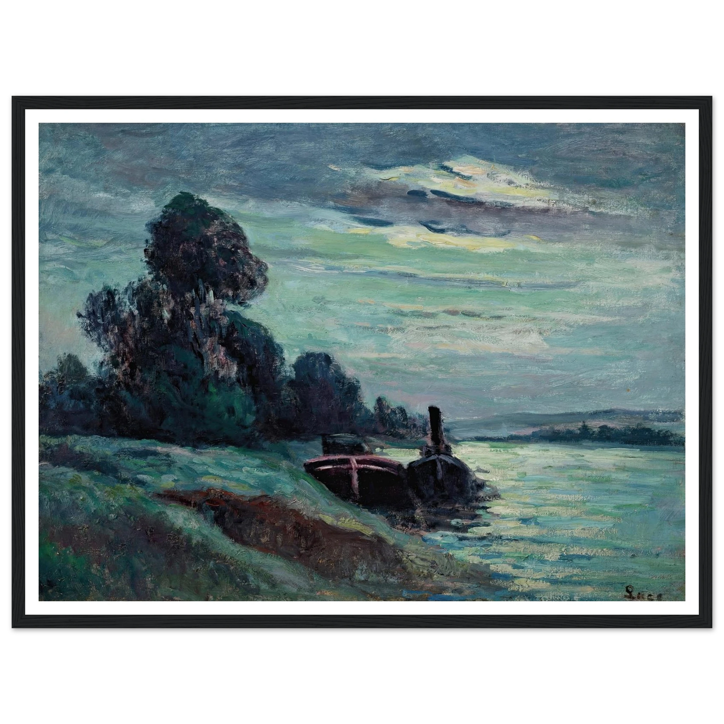Péniches sur la Seine Art Print | Maximilien Luce-Quipham Collections