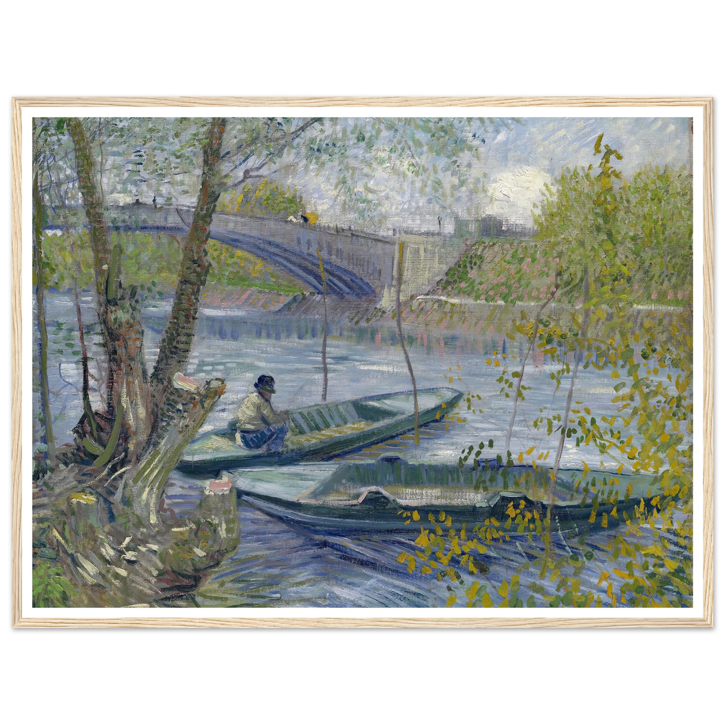 Fishing in Spring, the Pont de Clichy (Asnières) (1887) Art Print | Vincent van Gogh-Quipham Collections