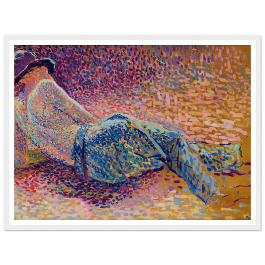 Le repos de l’ouvrier (circa 1888) Art Print | Maximilien Luce - Framed Poster - 30x40 cm / 12x16″ - Black frame