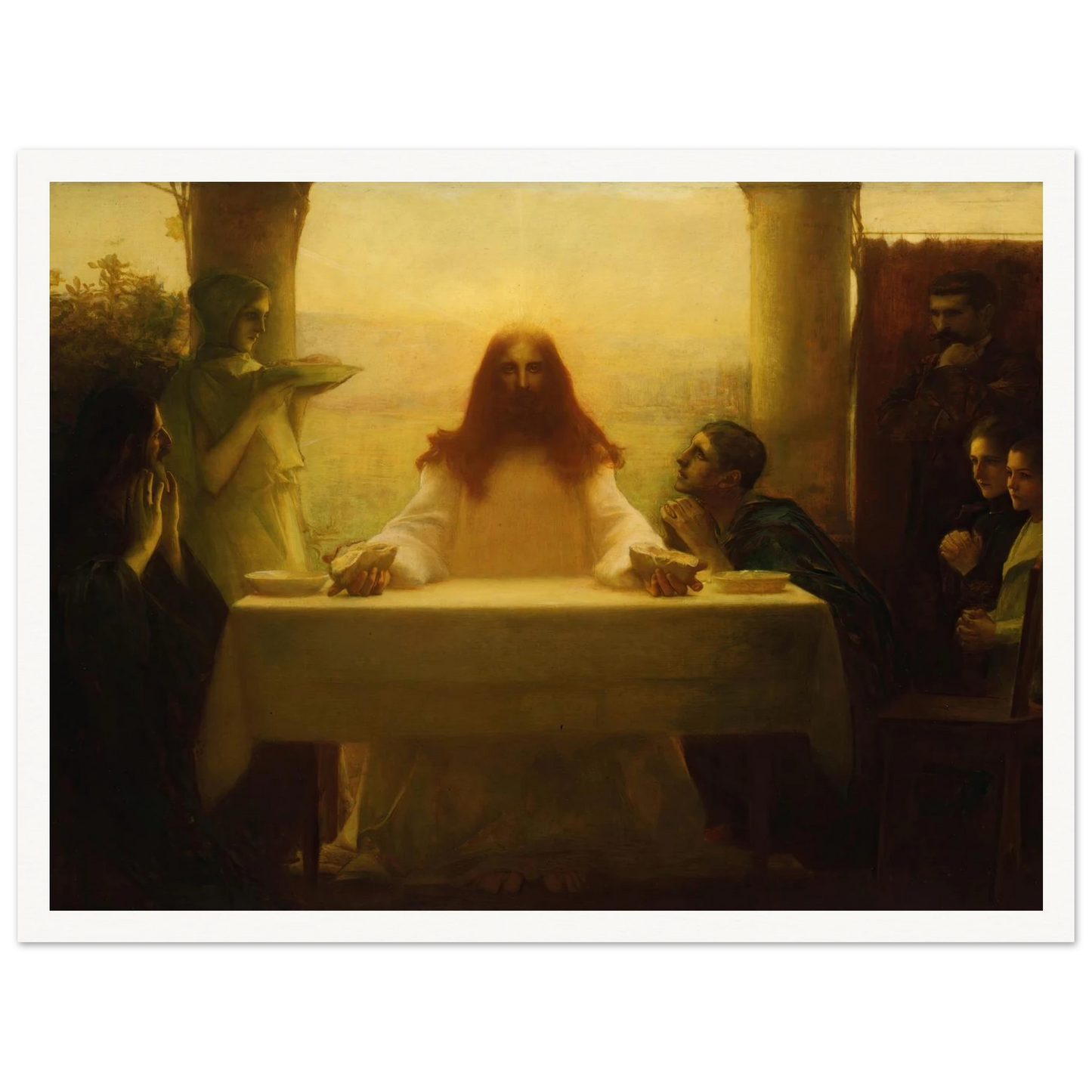 Christ and the Pilgrims at Emmaus (1898) Art Print | Pascal Adolphe Jean Dagnan Bouveret-Quipham Collections