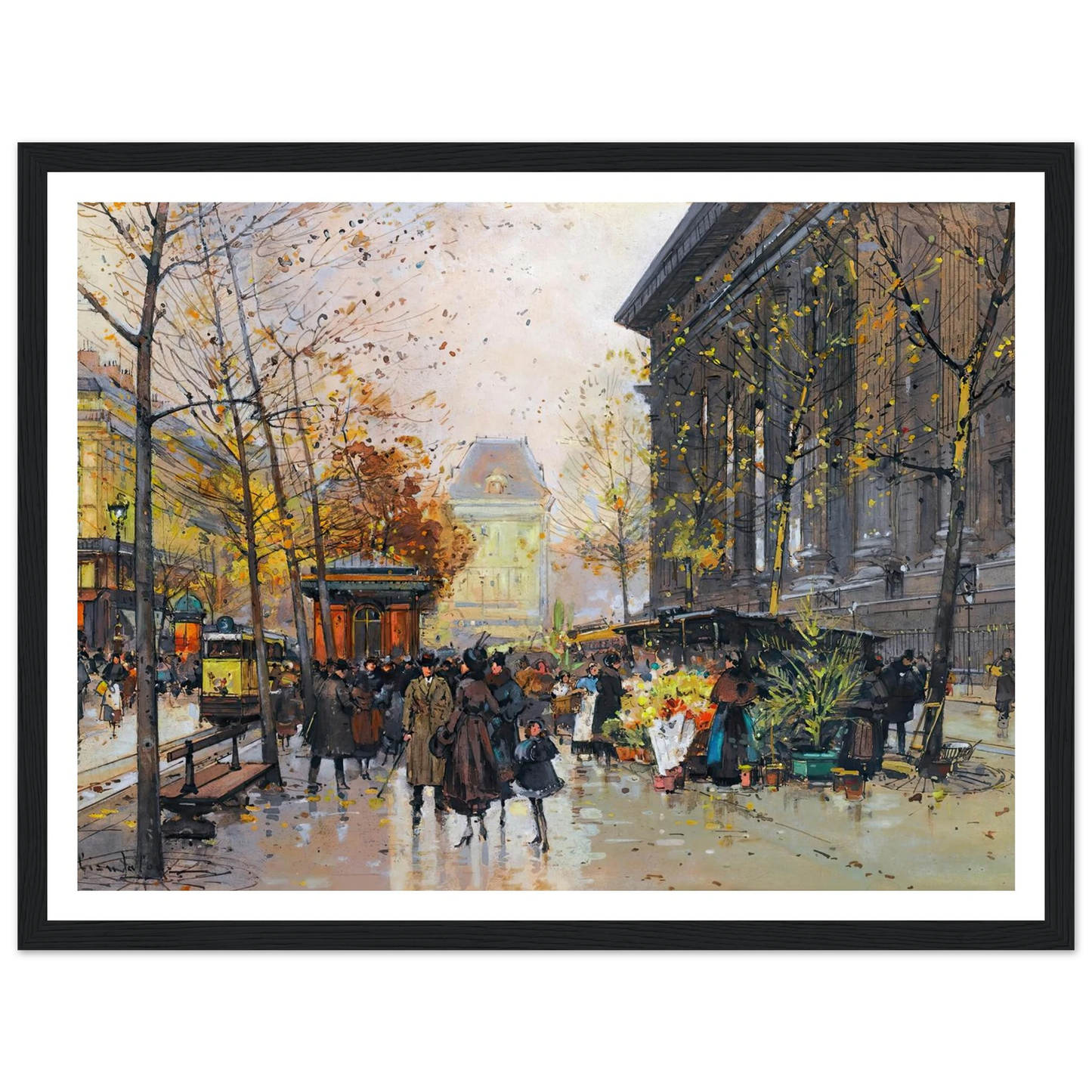 Le Marché Aux Fleurs, La Madeleine Art Print | Eugene Galien Laloue-Quipham Collections