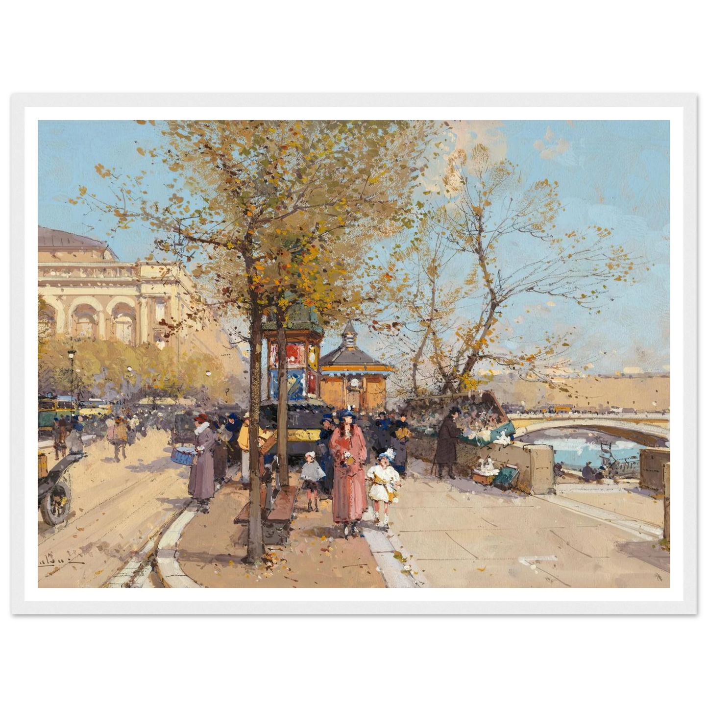 A stroll by the Seine Art Print | Eugene Galien Laloue-Quipham Collections