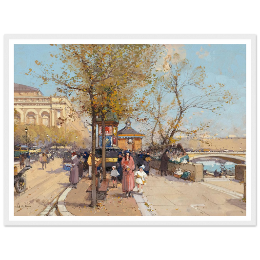 A stroll by the Seine Art Print | Eugene Galien Laloue-Quipham Collections