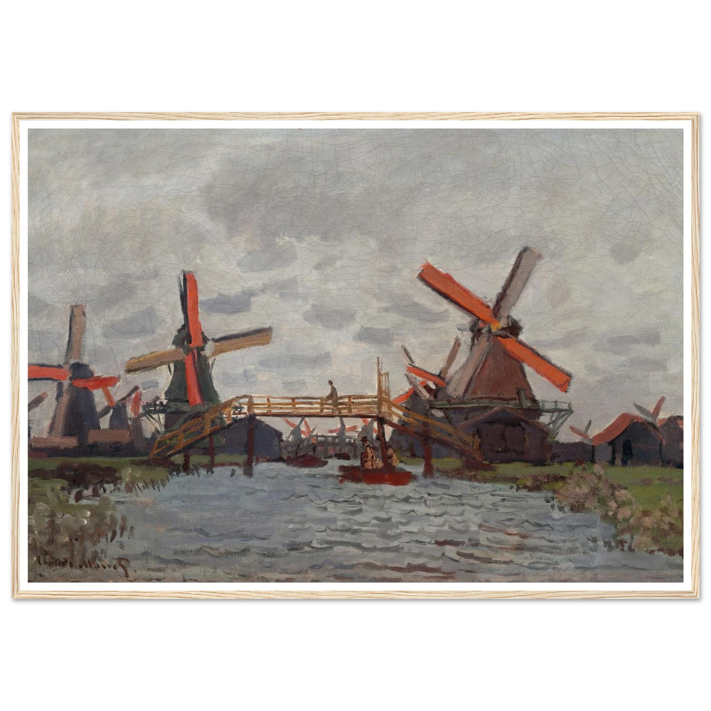 Mills at Westzijderveld near Zaandam (1871) Art Print | Claude Monet-Quipham Collections