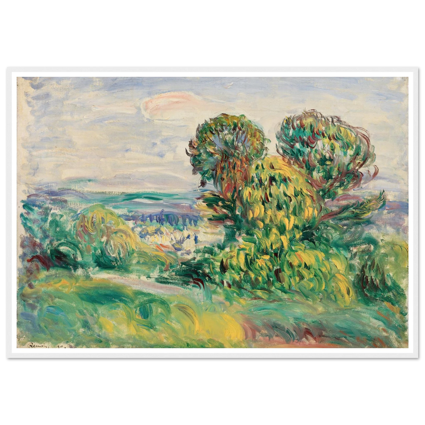Landscape (1890) Art Print | Pierre Auguste Renoir-Quipham Collections