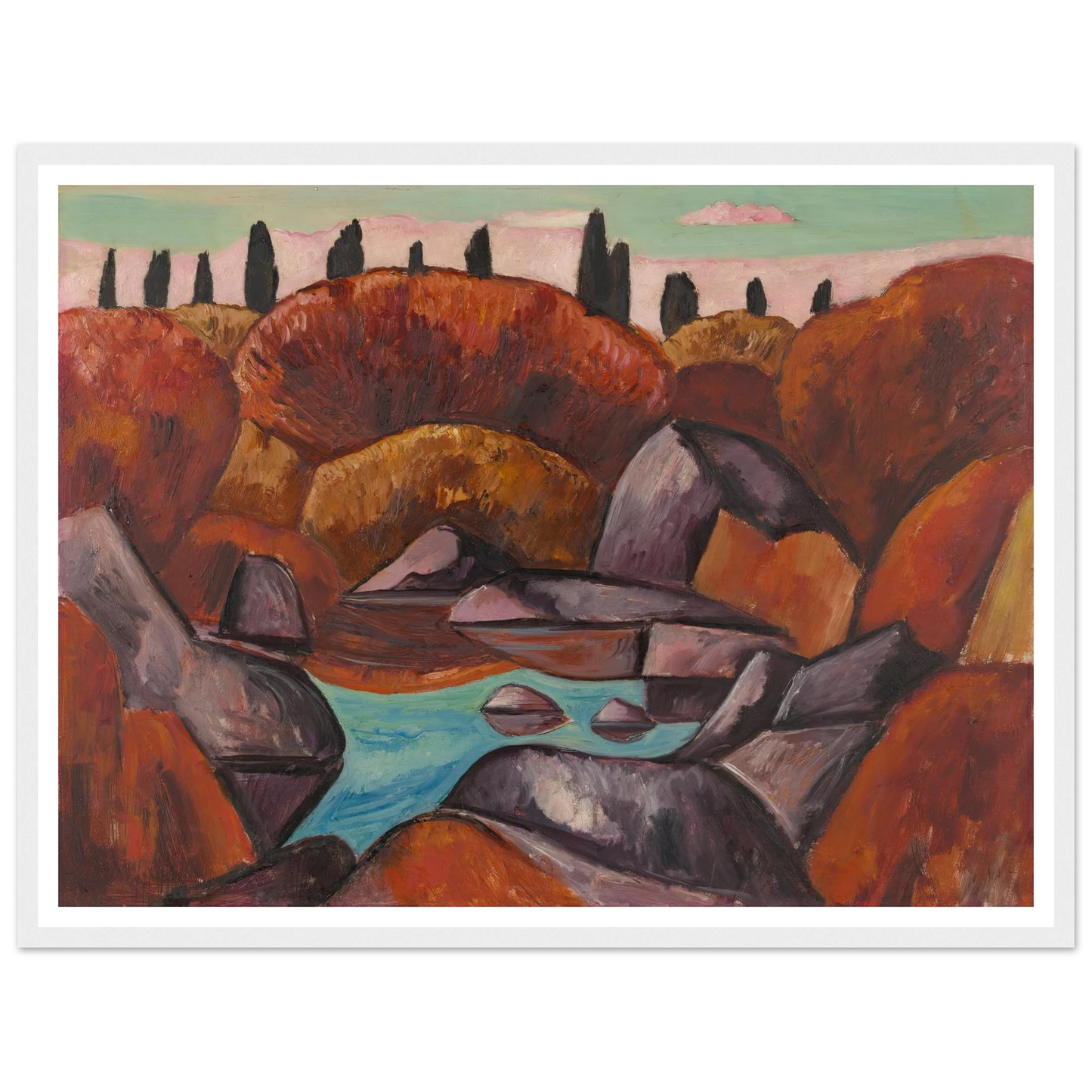 Flaming Pool—Dogtown (1931) Art Print | Marsden Hartley-Quipham Collections