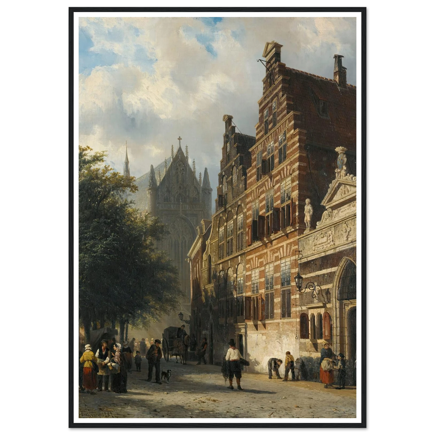 The Kerkgracht In Leiden (1857) Art Print | Cornelis Springer-Quipham Collections