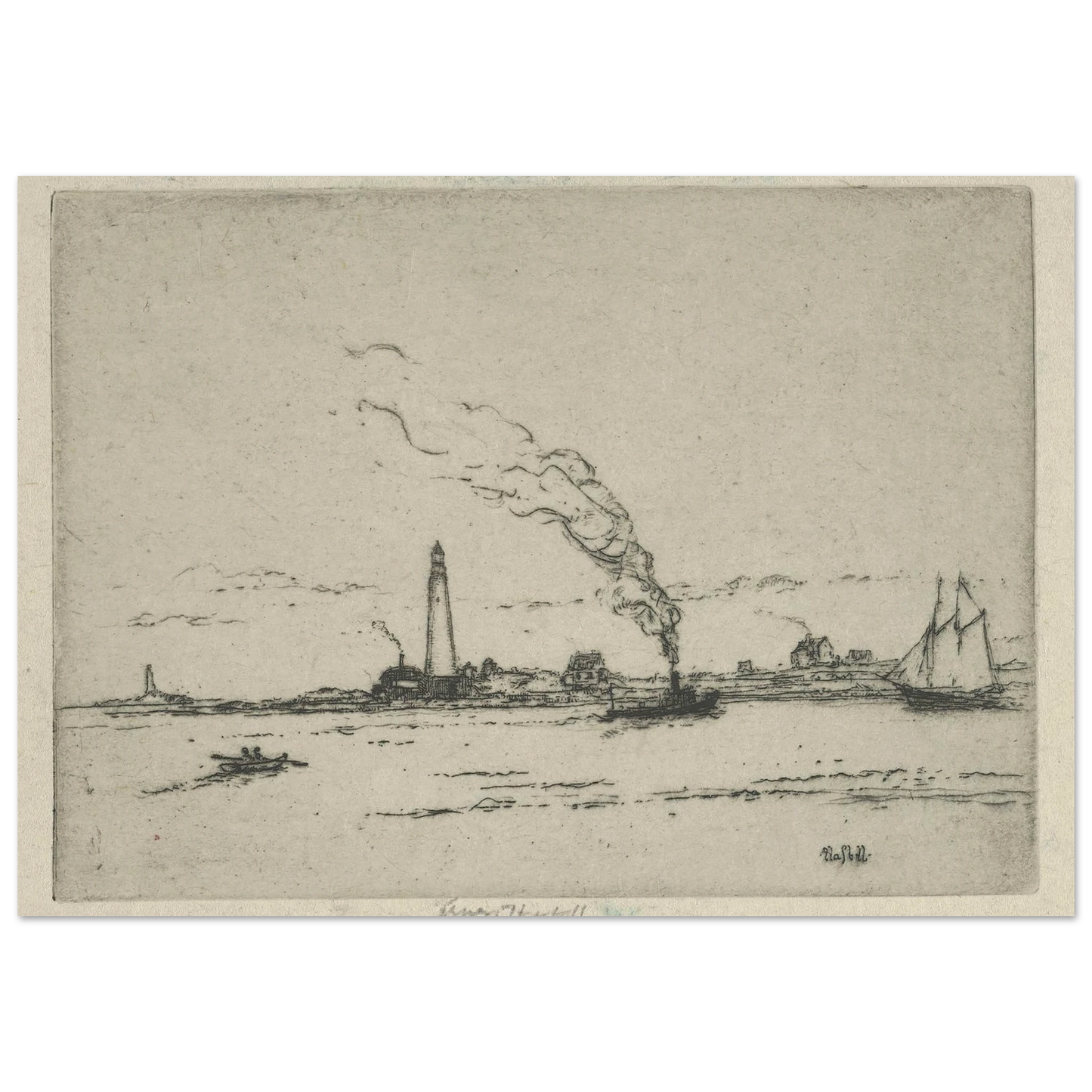 Boston Light (circa 1911) Art Print | Ernest Haskell-Quipham Collections