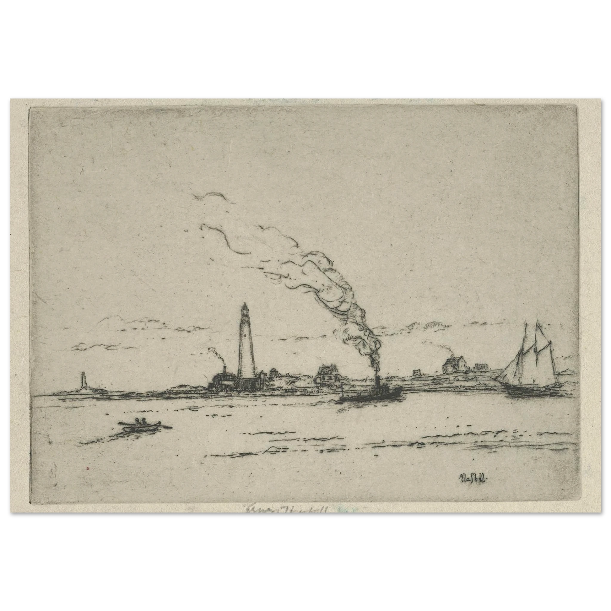 Boston Light (circa 1911) Art Print | Ernest Haskell-Quipham Collections