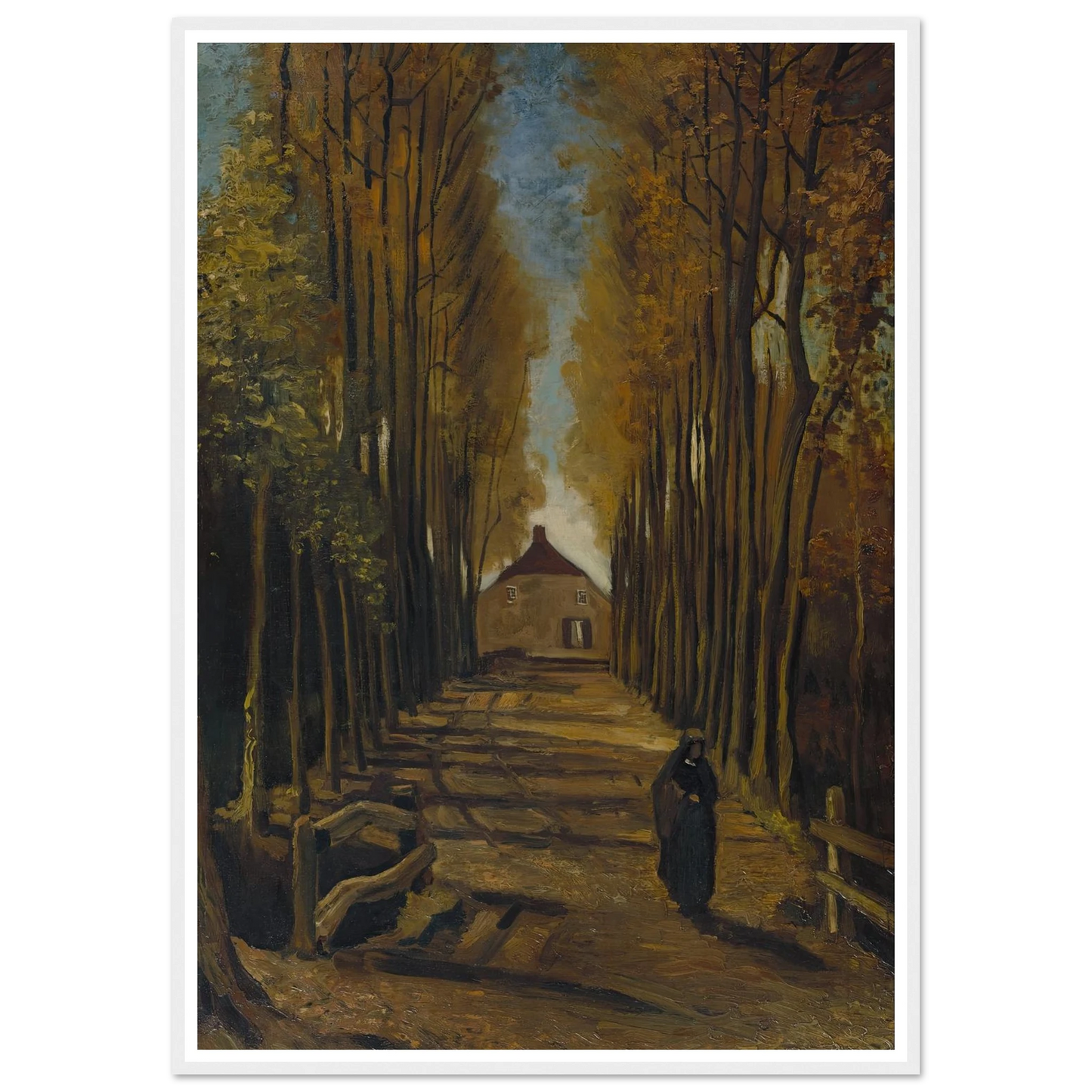 Avenue of Poplars in Autumn (1884) Art Print | Vincent van Gogh-Quipham Collections
