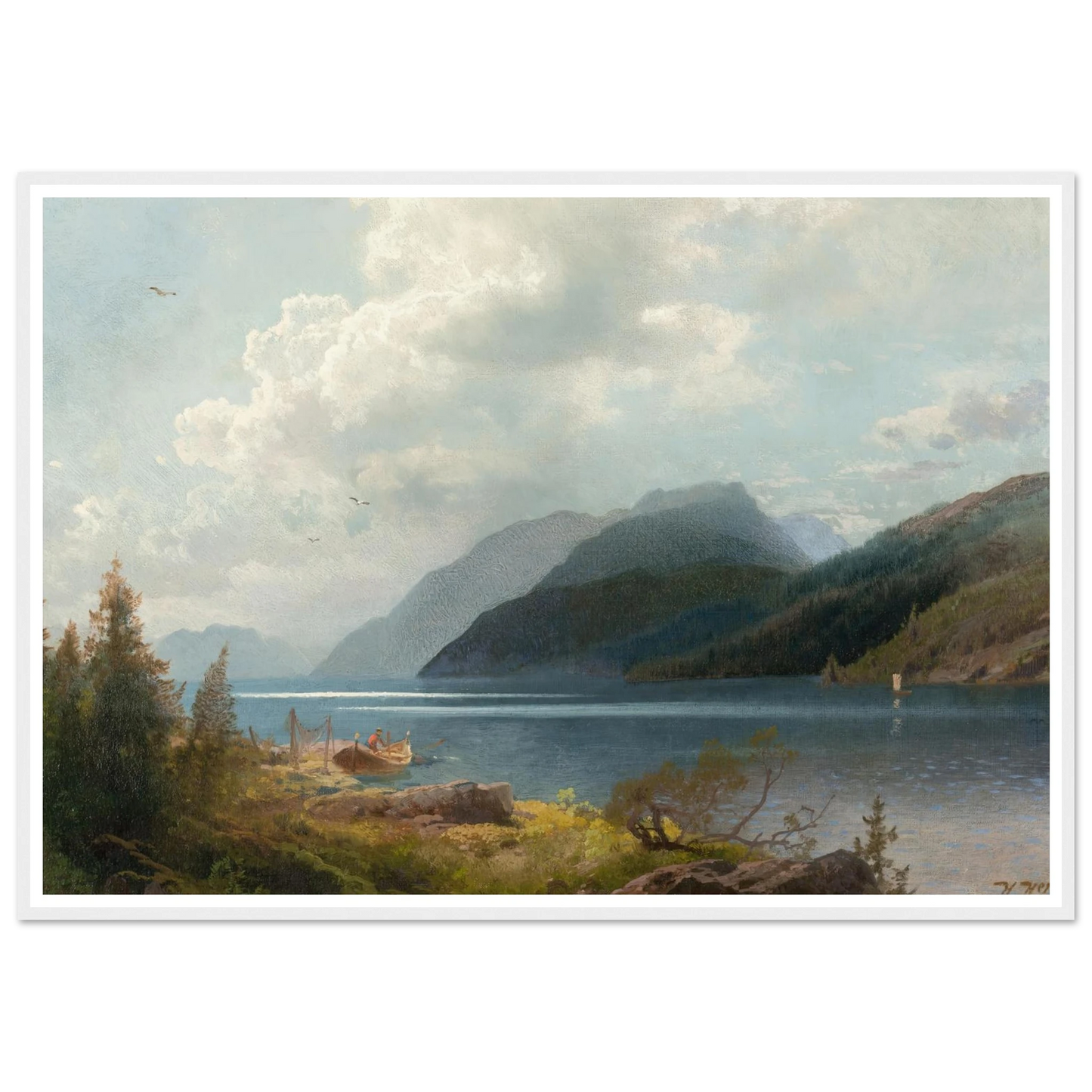 Mountain Lake, Sagne Fjord, Norway Art Print | Hermann Ottomar Herzog-Quipham Collections