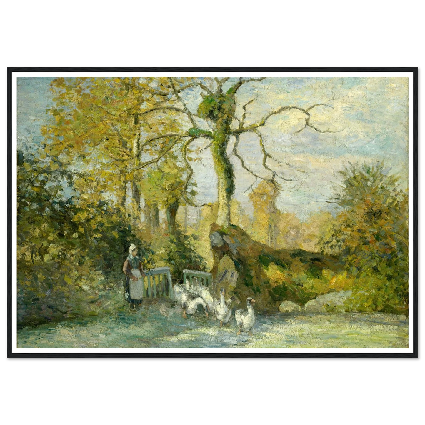 The Goose Girl at Montfoucault (White Frost) (1875) Art Print | Camille Pissarro-Quipham Collections