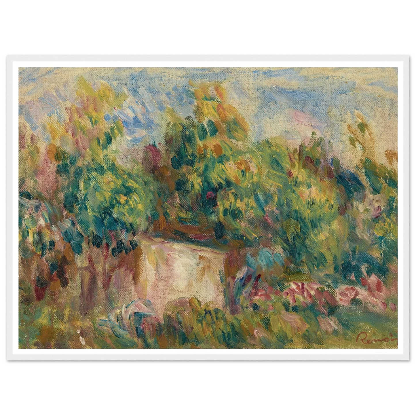 Cabanon près des Colettes (1916) Art Print | Pierre Auguste Renoir - Framed Poster - 30x40 cm / 12x16″ - Black frame