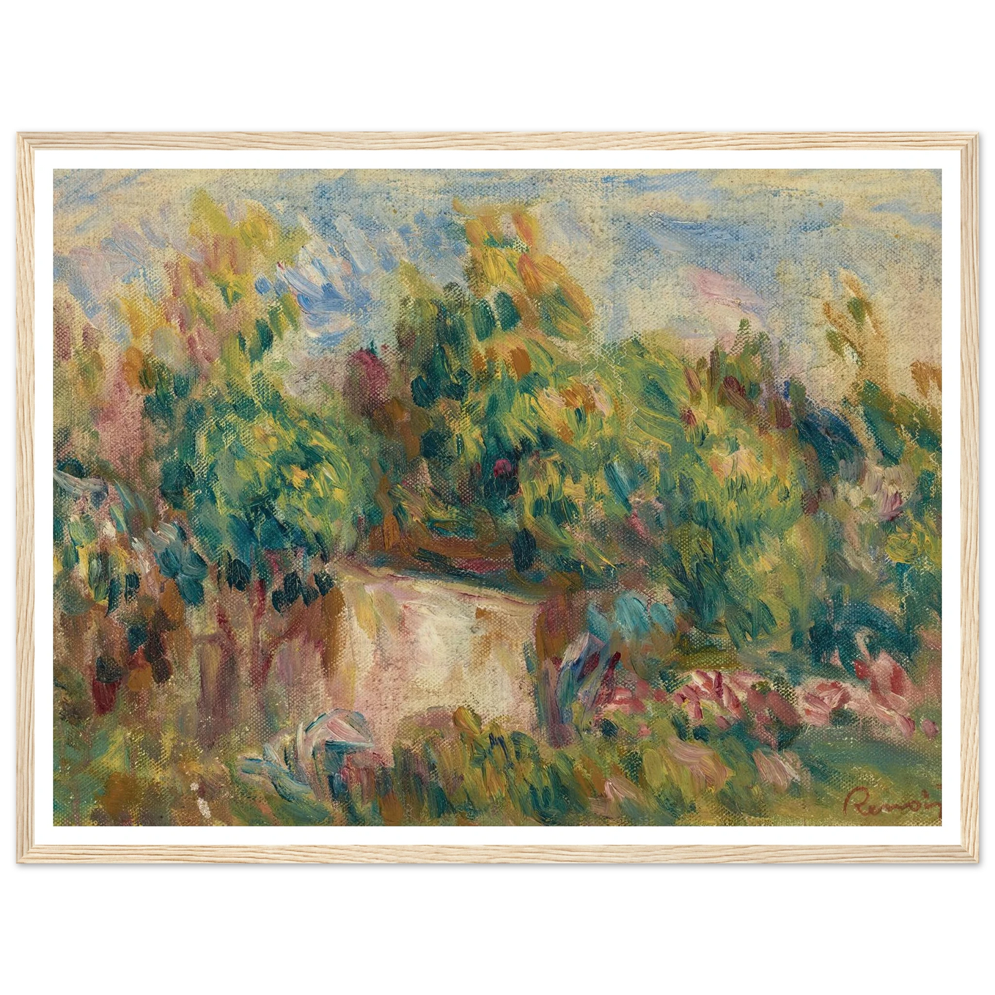 Cabanon près des Colettes (1916) Art Print | Pierre Auguste Renoir - Framed Poster - 30x40 cm / 12x16″ - Black frame