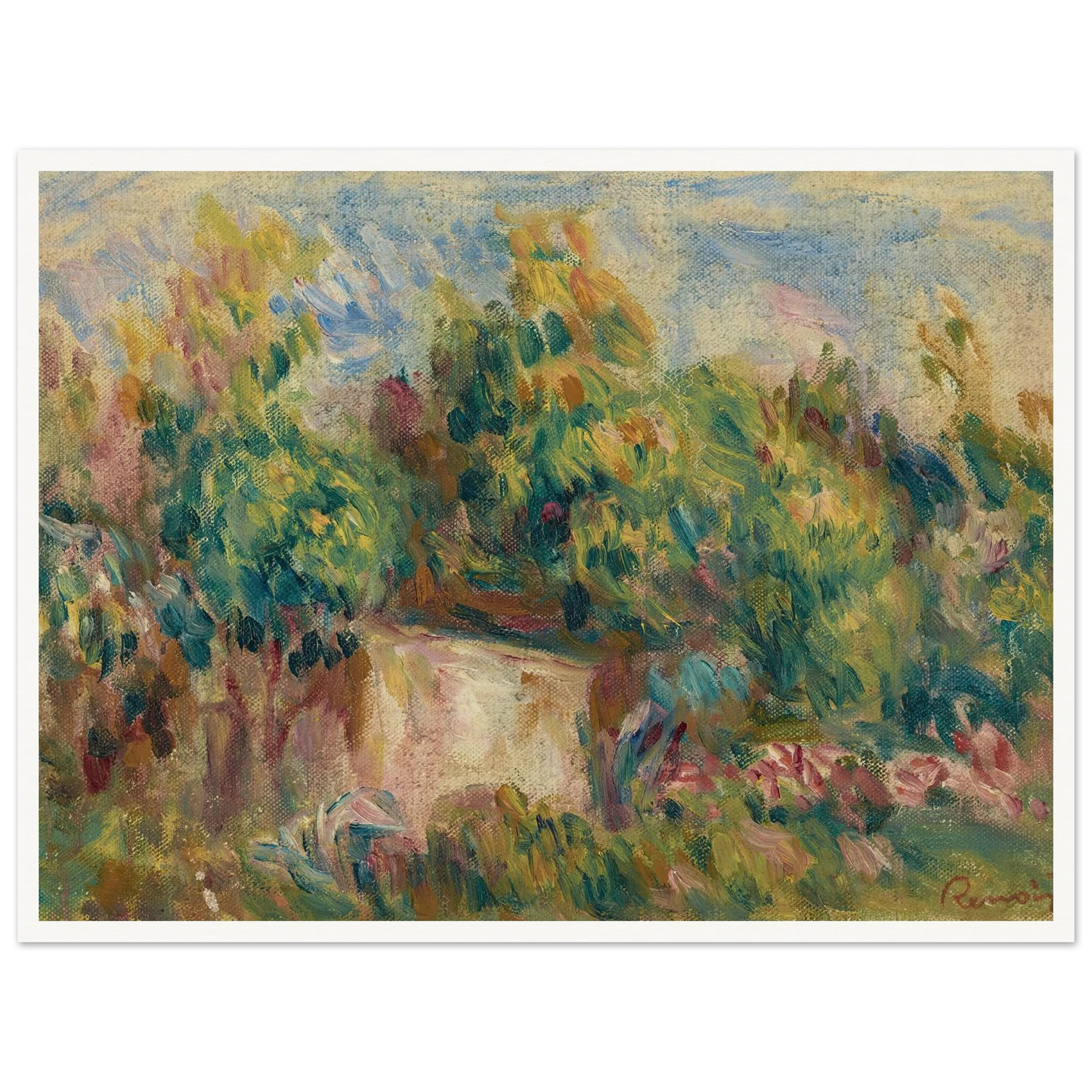 Cabanon près des Colettes (1916) Art Print | Pierre Auguste Renoir - Framed Poster - 30x40 cm / 12x16″ - Black frame
